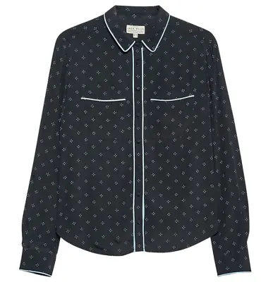 JACK WILLS Raffier Pyjama Print Shirt Ladies Navy Size UK 10 (S) #REF5 • £12.99