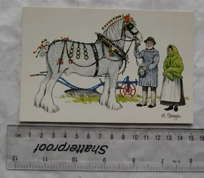 £2.50 • Buy Old Postcard Shire Horse In Plough Harness By Michael Stringer, Isleham, Cambs.