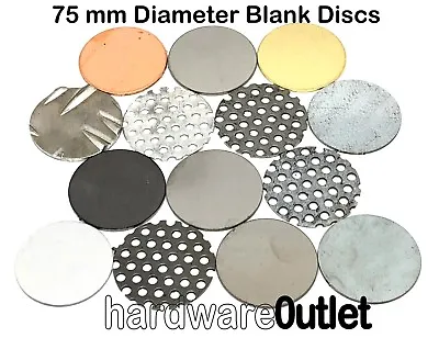 BLANK DISCS 75mm Diameter - Round Metal Plates Brass Steel Copper Aluminium 3  • £3.50