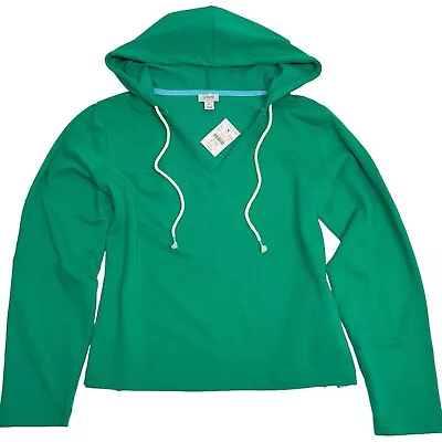 J. Crew Factory Women’s Size Medium Green Pullover V-Neck Hoodie New • $19.99