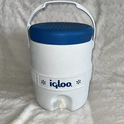 Vintage 1980s IGLOO 2 Gallon Water Drink Cooler Jug Blue W/ Handle & Spout NWOB • $31.49