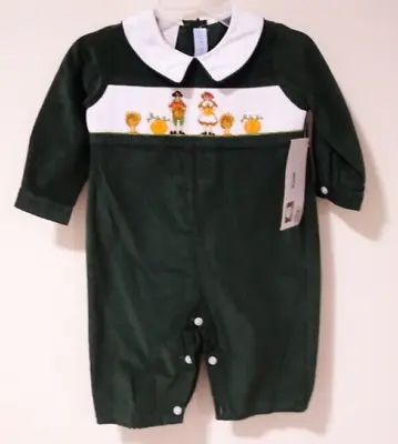 NWT Vive La Fete Smocked Thanksgiving Longall Boy's Size 6 Month • $28.69