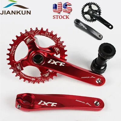 US MTB Bike Crankset BB 104bcd 32-42t Narrow Wide Single Chainring 170mm Crank • $43.68