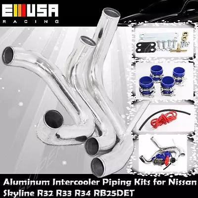 For Skyline R32 R33 R34 GTR Turbo Charged RB25 Bolt On Intercooler Piping+Clamps • $189.99