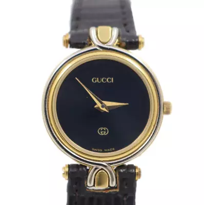 Gucci 4500L Watch Quartz Ladies Black Belt Black Dial Vintage Working Genuine • $281.09