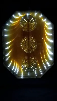 Vintage 20  TURNER Infinity Mirror Tunnel Lamp Mid Century Gold Light Disco Art • $449.99