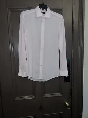 Men’s Paul Costelloe Pink Nylon Shirt Size M 15.5 Neck  • £25