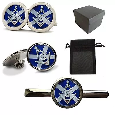 Freemason Scottish Masonic Cufflinks Tie Slide Lapel Suit Pin • £3.49