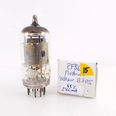 1 X EF86 MULLARD TUBE. 1960s PROD. B-CODES. MESH PLATE. YELLOW LOGO.... • $78.64