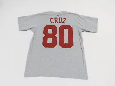 Reebok Men's Medium New York Giants Victor Cruz Football Gray Shirt Pullover • $19.99