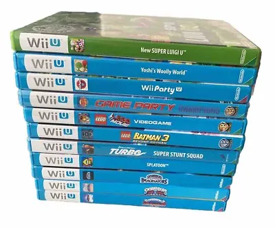 WII U GAMES BUNDLE WiiU Super Luigi Yoshi's Woolly World Wii Party *2 SEALED* • £95
