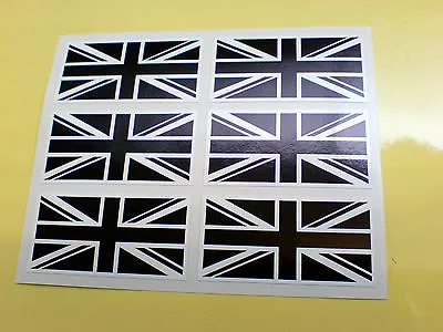 £2.75 • Buy UNION JACK FLAGS Black & White Set Of 6 UK GB Car Bumper Stickers Decals 50mm