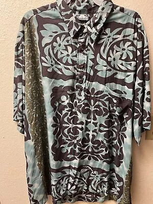 Manuhealii Men's Rayon Aloha Shirt Size XL Quilt 4 Button Pullover • $30