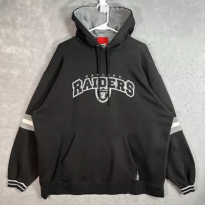 Vintage 90s NFL Oakland Raiders Sweater Adult XL Black Hoodie Sweatshirt Mens • $34.99