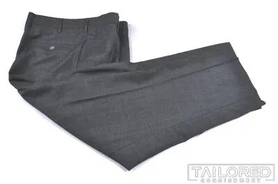 J. PRESS Solid Gray 100% Wool Mens Flat Front Luxury Dress Pants Trousers - 38 R • $52.25