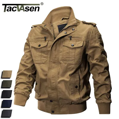 Tactical Men's Military Cargo Jacket Cotton Coat Army Winter Bomber Jacket Man • $47.48