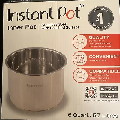 BRAND NEW 6 QT Instant Pot Stainless Steel INNER POT + STEAM RACK - A $45 Value • $30