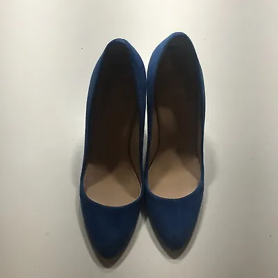 J. Crew Pumps Womens Size 6.5 Blue Leather Suede Blocked Heels Casual Career • $29.99