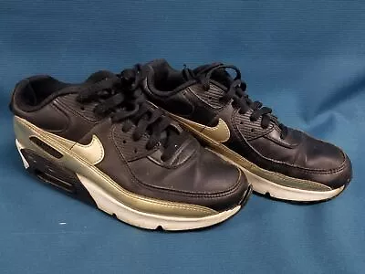 Nike Air Max 90 LTR Black Gold Sneakers CD6864 008 Youth Size 5.5Y • $12