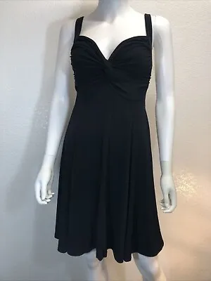 Moda International Black Tank Halter Dress Size MEDIUM Summer Flirty Stretch • $23.49