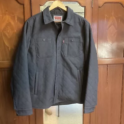 Levi's Diamond Quilted Shirt Jacket Size Medium Men Full Zip • $25