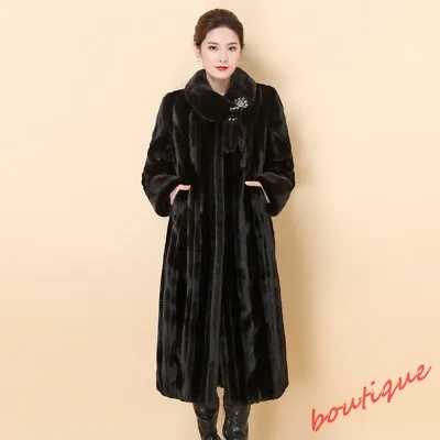 Women's Real Mink Fur Outwear Overcoats Jacket Winter Warm Coat Long Parka • $113.03