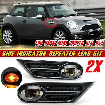 For BMW MINI COOPER R56 R57 Smoked Side Indicator Repeater Side Marker Light • $31.34