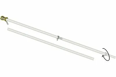 6ft Spinning Flag Pole White Flag Pole Tangle Free Flag Pole For Flag • $25.88