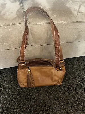 Vintage Cabin Creek Leather Shoulder Bag Purse W Lots Pockets. BOHO Brown 90s • $19.99