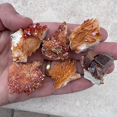 6pc Lot Druzy Vanadinite Crystal Cluster Set 146g Wholesale Mineral Lot Morocco • $29.95