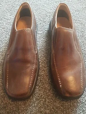 LOTUS Mens Tan Brown Slip On Leather Shoes UK 8 Comfort Walking Office Casual • £13