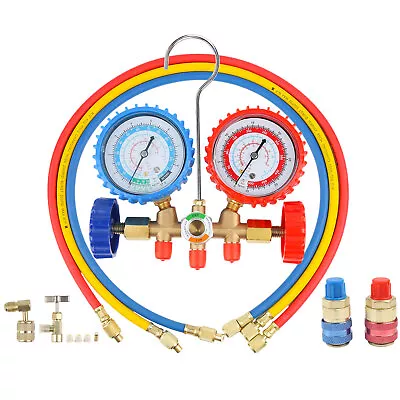 Manifold Gauge Set A/C Recharging Hose For R134A R22 R502 Refrigeration R12 • $29.16