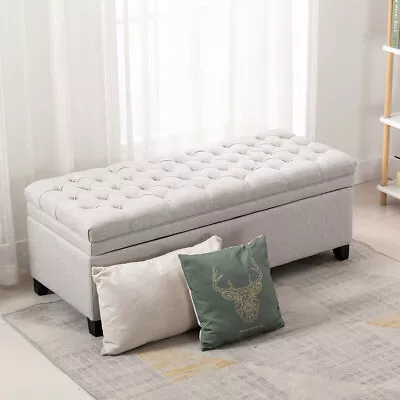 £113.95 • Buy Large Chesterfield Storage Ottoman Bench Box Widnow Seat Stool Bedroom Footstool
