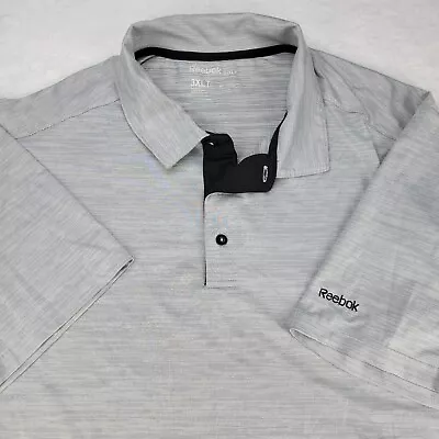 Reebok Golf Shirt Mens 3XLT Short Sleeve Performance Stretch Polo XXXL Tall Gray • $19.99