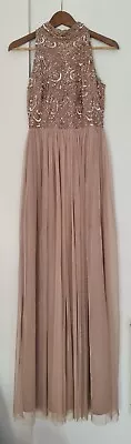 ASOSwomenevening Occasionbridesmaidpartypromlong Dressmink UK 8S10M • £43