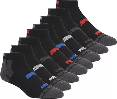 PUMA Men's 8 Pack Low Cut Socks Black Size 10-13 • $15.70