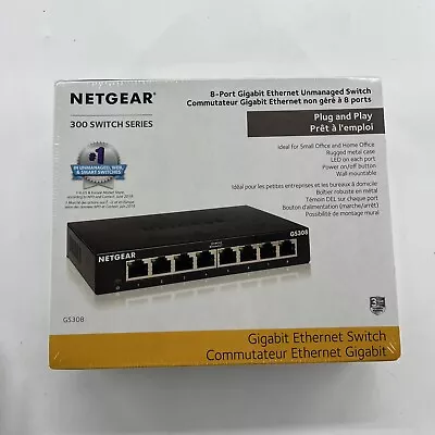 NETGEAR 8-Port Gigabit Ethernet Unmanaged Switch (GS308) - Home Network Hub • $29.99