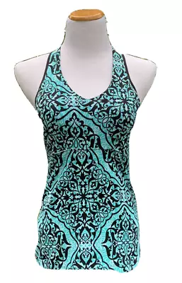 Marika NEW Womens Sz S  Magic Coolmax Yoga Tank Top Built-In Bra Black Green NWT • $14.99