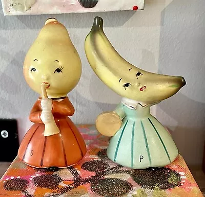 Vintage Napco Anthropomorphic Pear And Banana Instruments S& P Shakers AS-IS • $39.99