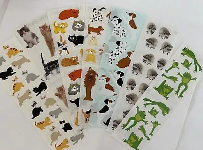 Mrs. Grossman's Puppies Cats Frogs Hedgehogs CUTE Lot 7 Full Sticker Strips • $12.50