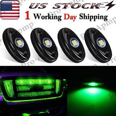 4Pcs LED Grille Lights Green Front Bumper Lighting For Truck ATV UTV 4WD 4x4 • $19.96