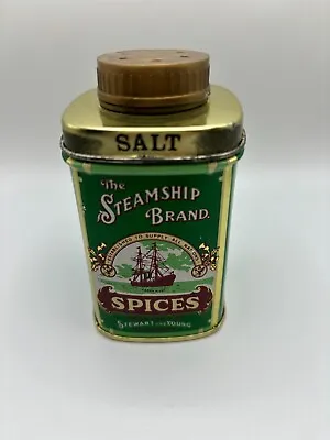 Vintage Tin Steamship Brand Bradford's Spices Salt Shaker Only Made In Hong Kong • $7.99