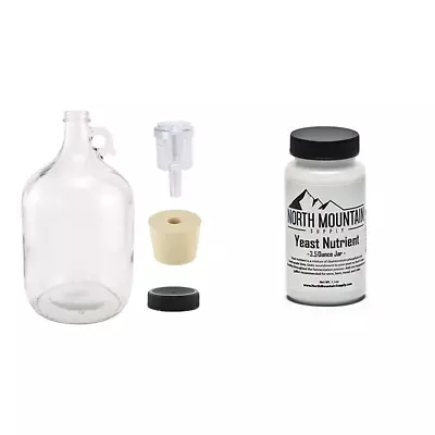 1 Gallon Glass Fermenting Jug With Handle6.5 Rubber Stopper2-Piece AirlockBla • $29.85