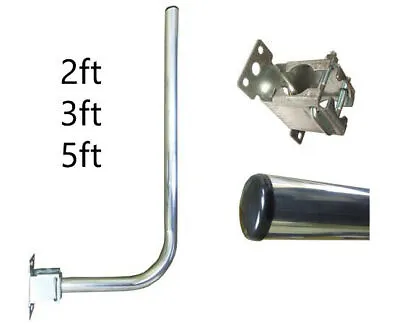 L SHAPED J POLE BRACKET TV Aerial Facia Eves Loft Caravan Wall Mounting Kit Mast • £7.99