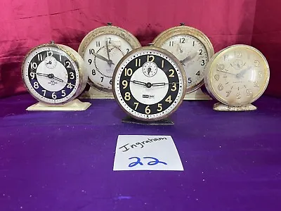 Antique Ingraham Alarm Clock LOT Face Parts And Repair • $80