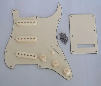 Aged White ST SSS Pickguard With Aged White Pickup Covers Knobs Tip For Strat • $19.53