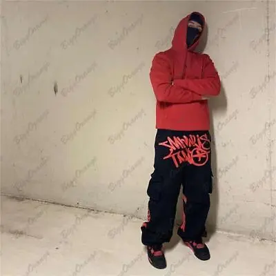 2023 Print Loose Men's Fashion Streetwear Multi-pocket Cargo Pants Y2k Hip Hop  • $41.05