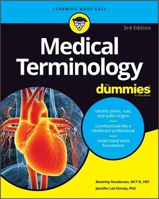 Medical Terminology For Dummies 3rd Edition (Paperback Or Softback) • $21.39