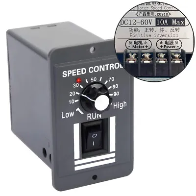 DC 12-60V 10A PWM DC Motor Variable Speed Controller CW CCW Reversible Switch US • $14.99