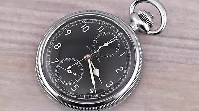 1942 WWII Hamilton Military Model 23 Black Stop Watch Chrono Pocket Watch P14335 • $400